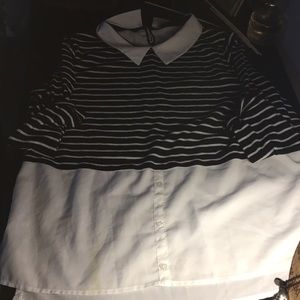 Joe Boxer L/G black and white striped long sleeve